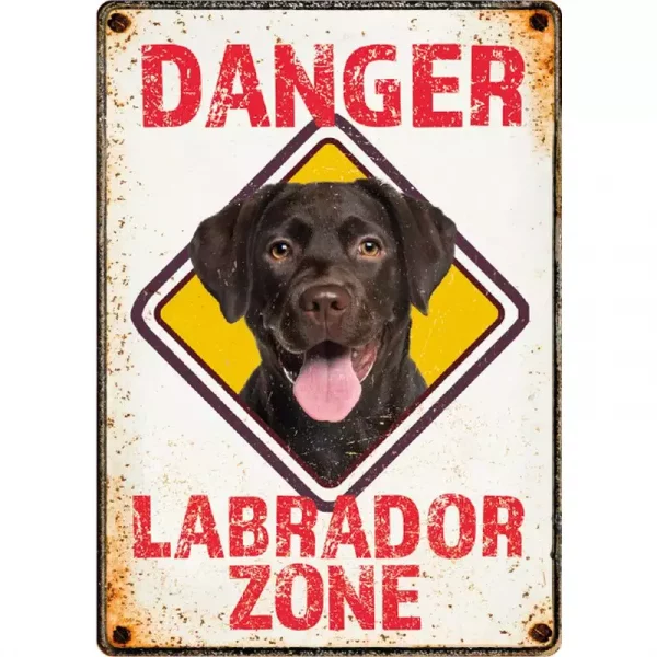 Webshop für Terraristik und Aquaristik | Metallschild "Labrador Zone Danger (v)"