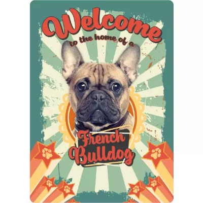 Länder Zoo - Webshop für Terraristik und Aquaristik | Metallschild "Welcome home French Bulldog (v)"