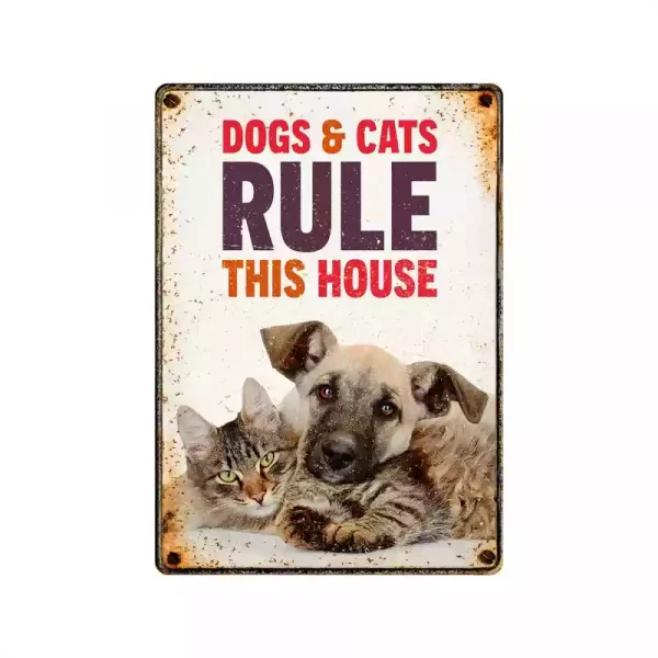 Länder Zoo - Webshop für Terraristik und Aquaristik | Metallschild "Dogs & Cats Rule (v)"