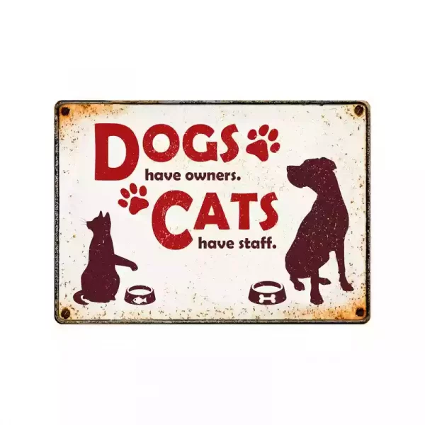 Länder Zoo - Webshop für Terraristik und Aquaristik | Metallschild "Dogs Cats Staff (h)"